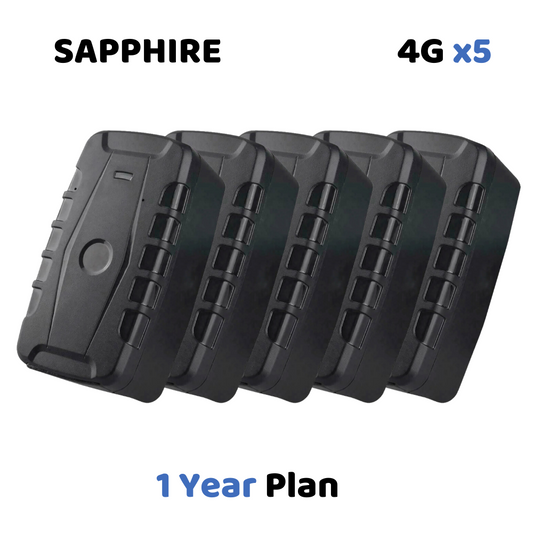 SAPPHIRE  x5 + 1 Year Plan - Magnetic GPS Tracker | Up to 2 Months Battery Life