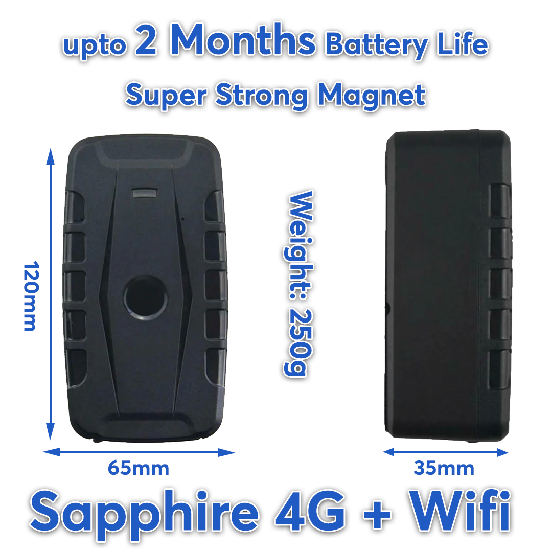 SAPPHIRE  x5 + 1 Year Plan - Magnetic GPS Tracker | Up to 2 Months Battery Life